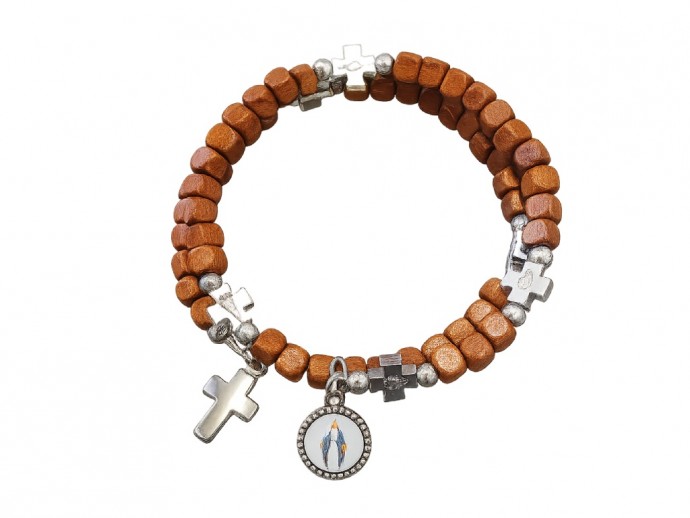 Bracciale legno  a molle color olmo mm 5
