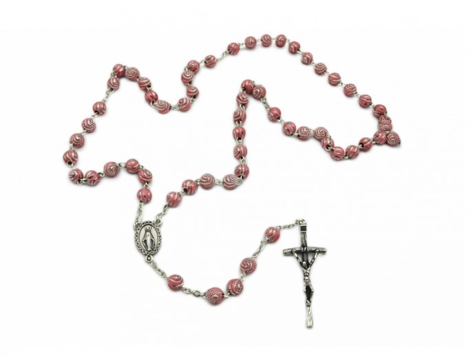 Corona rosario strass rosa